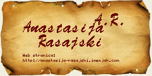 Anastasija Rašajski vizit kartica